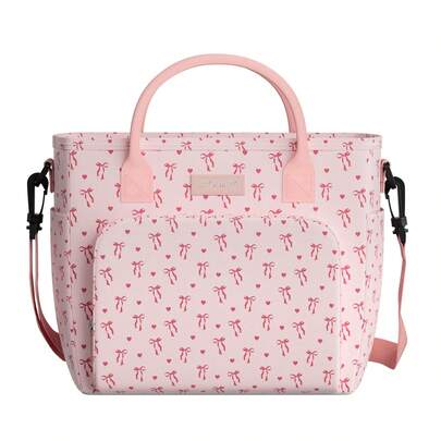 1pc Large Capacity Lunch Tote Bag, Portable Insulated Lunch Bag, Food Storage Bag, Multi-Functional Waterproof Leakproof Adult Lunch Handbag With Zipper And Adjustable Shoulder Strap, Reusable, Suitable For Office, School, Picnic, Beach, Camping, Travel And More, Ideal Choice For School Trips