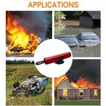 2-In-1 Car Window Glass Breaker Seat Belt Cutter Mini Safety Escape Hammer Red - Red - View 8