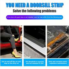 4Pcs Carbon Fiber Style Door Sill Protectors - Sport Anti-Scratch Protective Strips, Waterproof Door Edge Trim For Most Cars, SUVs, Trucks - Universal Fit For BMW, Mercedes, Audi, Etc., Suitable For All Cars - Easy To Install Exterior Accessories - Multicolor - View 3