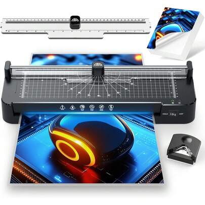 CRENOVA A3 13-Inch Laminator Machine, Black, All-In-One With 50 Sheets & Accessories, Thermal Laminator For Teachers & Personal Use