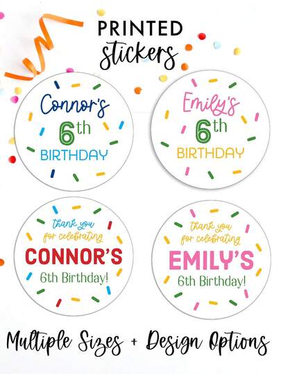 Custom Birthday Photo Stickers, Personalized Stickers For Birthday Party, Bachelorette, Bach Trip, 30th Birthday, Custom Photo Stickers, Party Favors, Birthday Gift Tags, Customizable Stickers For Events, School Supplies, For Office, For Teachers, For School, For University, Custom Party Favor Stickers