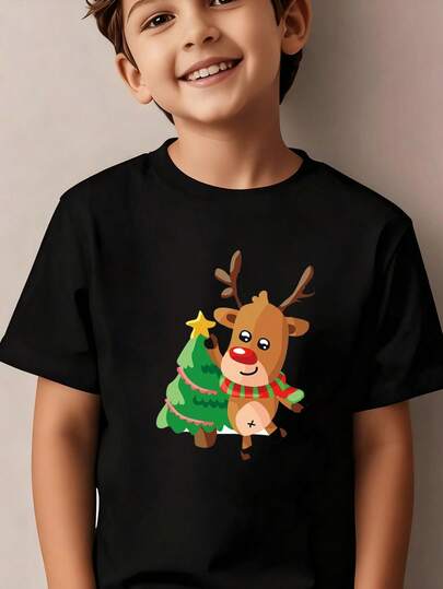 Camiseta para niños, camiseta de manga corta con estampado gráfico de algodón, camiseta para niño de 5 a 14 años, camiseta 100% algodón de manga corta y cuello redondo adecuada para jóvenes, camiseta con personalidad de anime, regalos de Navidad y Halloween para niños.