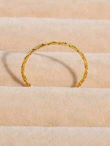 1 件女士不锈钢 18K 镀金扭曲戒指