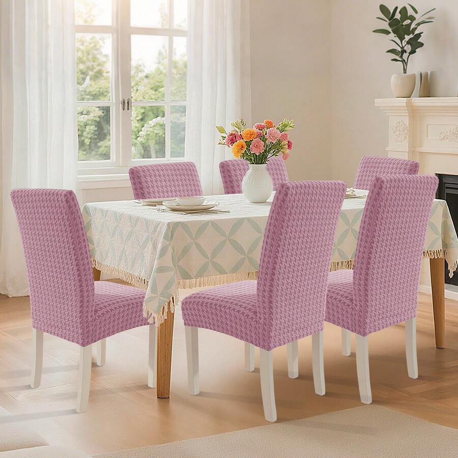 YSTYLE 2/4/6 Piece Stretch Chair Covers With Backrest, Stretch Chair Covers For Living Room Kitchen, Universal Stretch Chair Covers, Modern Cat Scratch-Resistant Chair Covers - Rusty Rose - View 1