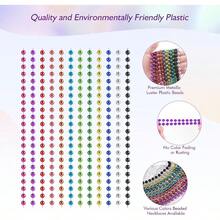 ZZYFGH 33'' 7mm Metallic Colors Bead Necklace Bulk Mardi Gras Round Beaded Necklaces For Party Favors Costume Necklace 12 Pcs - 12 màu - Xem 4