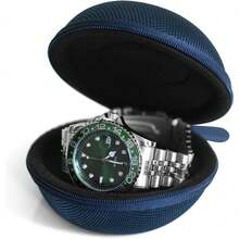 Watch Travel Case For Men And Women Portable Watch Storage Box And Organizer For Wristwatches And Smart Watches - Blue(1 Slot) - View 1