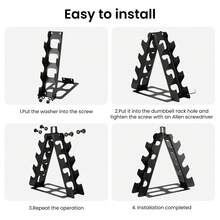 Black Dumbbell Storage Organizer – Multi-Tier Weight Rack For Home Gym, Holds Dumbbells And Accessories In Style - Black - View 6