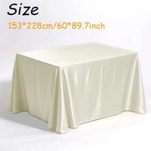 1 Khăn trải bàn Giáng sinh bằng vải satin ngà thanh lịch, Khăn trải bàn hình chữ nhật bằng vải satin polyester có thể giặt và tái sử dụng cho đám cưới, sinh nhật, nhà hàng, tụ họp tại nhà, tiệc ngoài trời, khăn trải bàn, trang trí bàn, khăn ăn tiệc Giáng sinh - Ngà voi - Xem 19