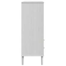 vidaXL Highboard SENJA Rattan-Optik Weiß 90x40x112 cm Kiefernholz