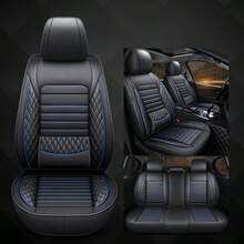 5-Seat Car Seat Covers, Breathable PU Leather With Lumbar Support, 360° Full Wrap Around, Universal For All Seasons