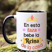 1 Stück, 11oz Keramikbecher mit spanischem Buchstaben-Muster & Blumenmuster - isolierender Kaffee-/Teebecher, nur Handwäsche, perfekt für den täglichen Gebrauch oder als Muttertags-/Neujahrgeschenk, Kaffeebecher (hergestellt in den USA)