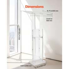 Podium Stand Lectern (1265 Mm) Made Of Acrylic, Portable Laptop Desk With Wide Reading Surface & Storage Area & Book Stopper, Floor-Standing, For Classrooms, Weddings, Conferences - 1 Standard-podium (Acryl) 46 Zoll - View 4