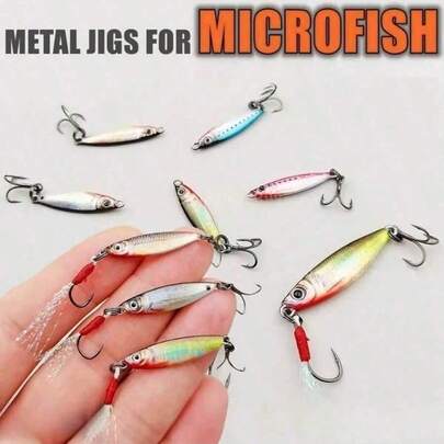 Mồi sắt cỡ nhỏ 1,5/3/5g Mồi VIB mini 3D bằng kim loại đúc Jig Mồi câu cá dạng thìa Mồi câu cá kim sa siêu nhỏ Mồi nhân tạo