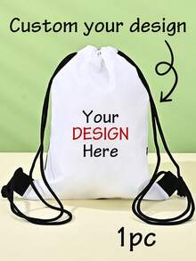 1 pieza Mochila con cordón de diseño personalizado, útiles escolares para niños, bolsas personalizadas con su logotipo, mochilas con cordón personalizables a granel, bolsas de regalo reutilizables personalizables con asas, 40x30cm, bolsas de gran capacidad, impermeables, bolsas escolares, bolsos, bolsas de cosméticos, bolsas de viaje, excelentes para viajar, el gimnasio y el uso diario - Multicolor - Ver 2