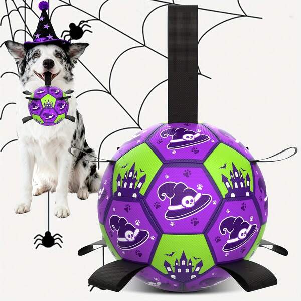 Halloween Dog Toys Herding Ball For Dogs - Durable Interactive Orange Pumpkin Football Pet Supplies To Keep Them Busy