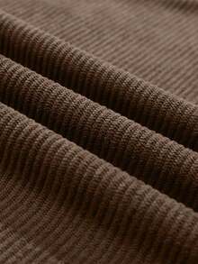 Men's Plus Size Corduroy Loose Straight Leg Pants, Casual Street Style, Suitable For Spring And Autumn