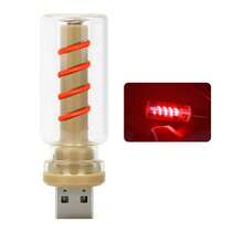 1 pièce Lumière d'ambiance de voiture à alimentation USB 5V, bleu/rouge/blanc/jaune, avec un dessus tactile pouvant être lumineux. Lumière transparente HD, source de lumière douce qui illumine les coins sombres. Petite, pratique, lumière d'ambiance romantique, convient pour la voiture, la chambre, les festivals, etc.