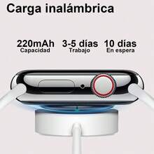 Smartwatch para Hombres y Mujeres, Reloj Inteligente de Moda: Pantalla 2.01" Bordes Ultra Finos, NFC, Asistente Diario(Calculadora/Alarma/Clima), Carga Inalámbrica, Recibe notificaciones de Whats-App/Face-book, Llamadas por Bluetooth, Seguimiento de Actividad Física, +100 Esferas Personalizables, Compatible iOS/Android - Reloj Hombre(relojes para hombre) / Reloj Mujer(relojes para mujer). - Negro-2 Correas - Ver 8