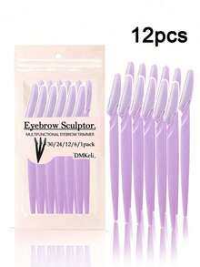 240pcs/Set Multi-Color Eyebrow Razor Kit, Eyebrow Trimmer/Razor, Callus Remover, Body Hair Removal Tool, And Facial & Eyebrow Razor Set With Long Handle Blades And Precision Guard, Suitable For Daily Use Or Travel, Unisex Eyebrow Grooming Tool For Shaping And Trimming - Purple - View 10