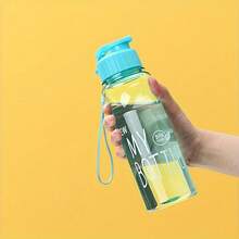 大容量彩色透明翻盖水瓶，便携式冷水瓶，方便旅行 - 彩色 - 查看 6