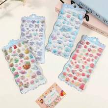 1张3D立体塑料真空趣味贴纸，水晶钻石卡通装饰贴纸，3D可爱浮雕贴纸，适用于贴纸书、日记本、笔记本电脑、冰箱、卡通DIY手机壳装饰。该设计适合家居、生日、派对、万圣节、圣诞节等场合。