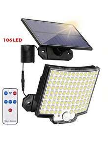 1只太陽能分離式帶運動感應的牆壁燈,防水花園庭院燈適用於樓梯和車庫