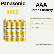 Nuevas baterías desechables originales Panasonic de 1.5V, baterías de carbón AA/AAA, resistentes a explosiones, adecuadas para electrodomésticos de bajo rendimiento como alarmas, calculadoras, relojes, controles remotos, juguetes, ratones, etc.