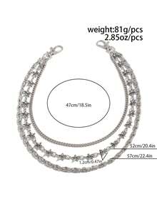 1 件时尚朋克星腰链，多层几何金属链身体链，用于裤子装饰，适合日常、音乐节、派对、节日礼物