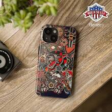 EdHardy Skull Phone Case For Samsung S24 Ultra And  17, 16, 15, 14, 13, 12, 11 Pro Max, X, Plus, Screen Protector, Retro Collage Case With Lexan Plastic & TPU Lining - Aesthetic & Protective Phone Accessory Protection Mermaid - 混合色1 - 查看 4