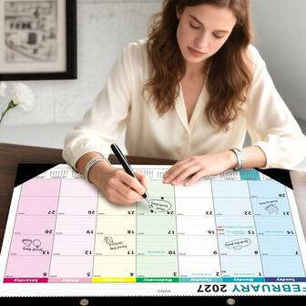 1 Set Large Family Wall&Desk Calendar For Hanging-18 Month To View Home Family Planner, Tear-Off Monthly Calendar With Thick Paper, Ideal For Home & Family Planning(Mon.2026 - June.2027)