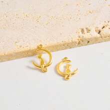 2pcs Heart Lock & Crescent Moon Pendant, 304 Stainless Steel Charm Jewelry Making Supplies, Witch Heart Moon Pendant, DIY Necklace, Keychain, Earrings, Bracelet Decoration, 18k Plated PVD, Unisex