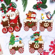 Set di 5 cartelli da giardino a tema natalizio - Babbo Natale, renne, pupazzo di neve, in plastica per decorazione di giardino, patio e vialetto senza elettricità