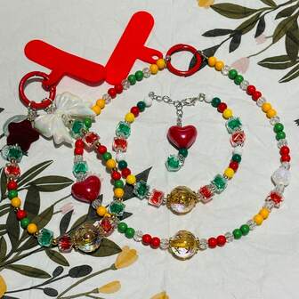 DIY 16mm Acrylic Bead Jewelry Making, Christmas Design, Phone Charm, Bracelet