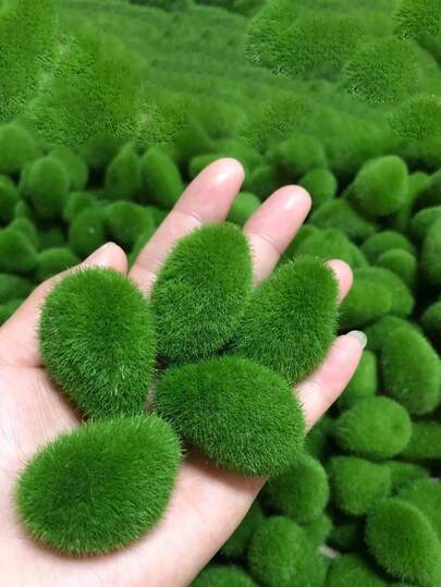 10/20 piezas Bolas de musgo miniatura siempre verdes - Decoraciones de plantas de hierba y palma artificiales verdes, perfectas para jardines de hadas DIY, acuarios, bodas y compromisos, paisajismo exterior