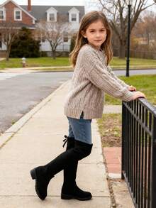 1 Pair Classic Fashion Over-The-Knee Boots, Suitable For Daily Wear And Vacation, Girls High-Top Boots