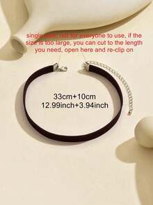 1pc Fashionable Minimalist Elegant Sexy Versatile Single Layer Black Choker Necklace Suitable For Ladies For Holiday And Everyday Wear - Pure black circle - 查看 3