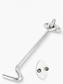 1/4pcs 4-Inch Barn Door Lock Hardware, Slide Lock Eye Hook Latch With Screws, Rust-Resistant Metal Latch For Privacy Hook Locks For Interior Doors, Windows, Wood Fences, Garage Doors