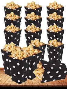 48/36PCS/24PCS/15PCS/12PCS/1PC/White Popcorn Boxes, 2 X 4.5 X 3 Inch Mini Popcorn Boxes For Movie Night DecorationsChristmas / Halloween - Multicolor - View 19