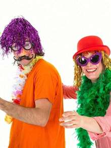 1pc Sparkling Party Wig Christmas Foil Tinsel Wig Fancy Dress Shiny Party Wig Adult Metal Cosplay Supplies Masquerade Engagement Ball Sparkling Party Wig Metal Costume Cosplay Props Birthday Party Family Party Disco Wig Christmas