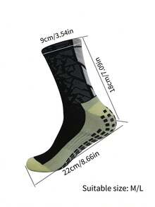 1 Pair Football Sports Socks, Mid-Calf, Non-Slip, Thick Terry Sole, Suitable For Match, Training, Outdoor, Running (Multiple Colors Available) - Multicolor - View 2