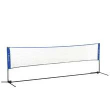 SOOZIER Portable Badminton Net, 14ft Volleyball Net, Foldable And Height Adjustable With Carry Bag, For Tennis, Badminton And Pickleball, Court Beach Backyard Games, Blue - Blue - View 2