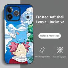Japanese Anime F-FAIRY TAIL Phone Case Covercompatible with   17 16 15 14 13 12 11 Pro Max Plus Mini Black Frosted Soft Shell Funda,Covercompatible with  17 Hülle, 17 pro Hülle, 17 promax Hülle