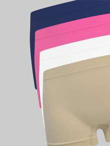 8 peças/pacote Conjunto de Sutiã Sem Fio e Calcinha Respirável Sem Costura de Moda Casual Fofa, Adequado para Estudantes e Intimates Esportivos de Adolescentes - Multicolorido - Visão 5