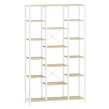 HaluPeit Bookshelf, Standing Shelf With 6 Levels And 15 Shelves, Adjustable Open Shelves, For Living Room, Office, Bedroom, 30 X 70 X 170 Cm, White Oak And White - 白色 - 查看 8