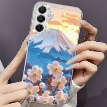 Funda de Teléfono con Pintura al Óleo de Montaña Nevada para Samsung Galaxy A02 A03 S A04 A05 S A06 S13 S14 S15 S16 5G S21 S22 S23 A24 A25 A26 M34 M35 M36 M52 M53 M45 M44 M55 M67 M32 M1 Ultra M12 Plus M23 FEFES25 Creativa TPU Suave Duradera Antigolpes Transparente Protectora - Colores mixtos - Ver 5