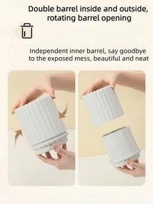 创意迷你向日葵桌面垃圾桶，带盖弹簧式垃圾桶，小型带盖垃圾桶，办公垃圾桶，车载垃圾桶，浴室带盖垃圾桶，迷你塑料垃圾桶。这款带盖垃圾桶无需用电，适合存放物品，多种颜色可选。