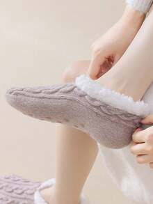 Slipper Fuzzy Socks For Women, Fluffy Winter Thick Warm & Cozy Low Socks With Non Slip Grip - Super Soft Sleep Socks - Multicolor - View 4