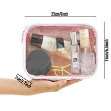New Bow-Knot PVC Cosmetic Bag, Large Capacity Makeup Organizer, Fashion Travel Toiletry Bag For Women - Love - View 4