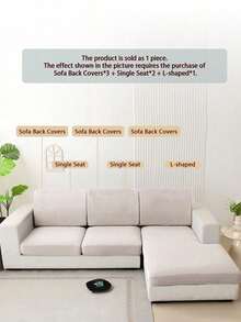 1pc Minimalist Modern Solid Color Milk Silk Elastic Sofa Cushion Cover, Suitable For All Seasons - Grey - View 10