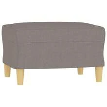 vidaXL 3-Sitzer-Sofa mit Hocker, Taupe, 180 cm Stoff - Grau - Übersicht 5